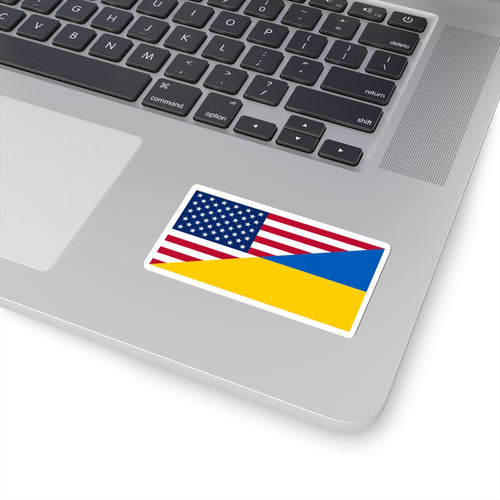 US/Ukraine Flag Sticker