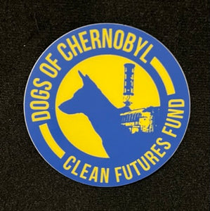 Dogs of Chernobyl Logo Sticker (Ukraine Colors)